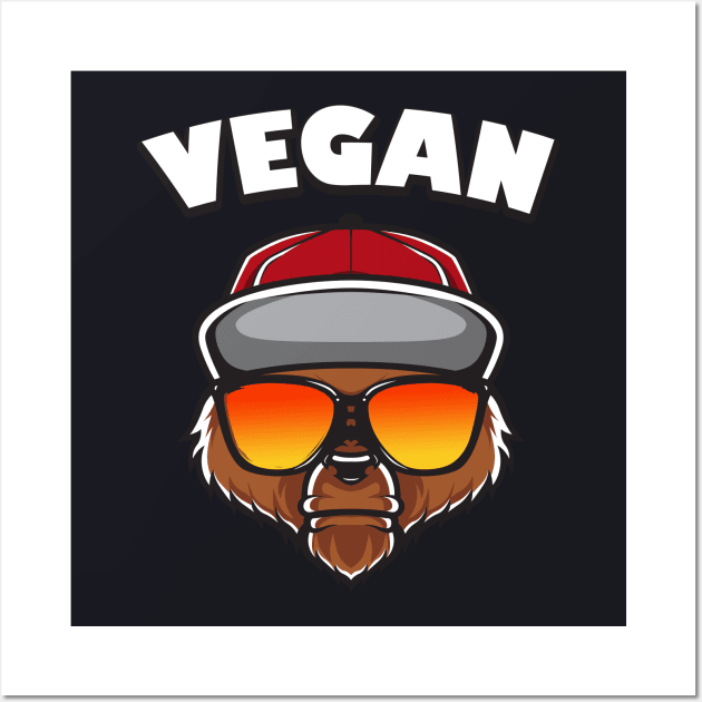 Vegan Hipster Grizzly Bear Wall Art by Foxxy Merch